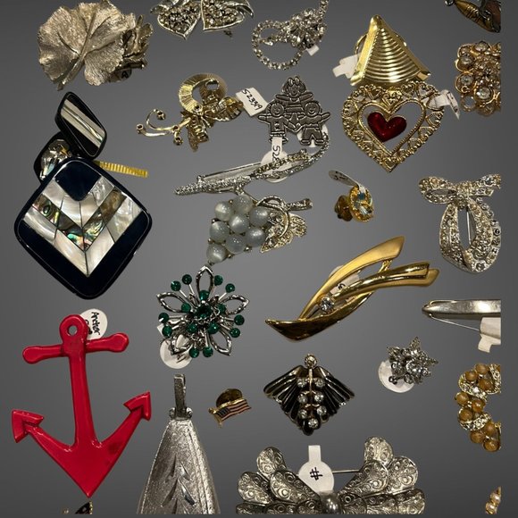 Huge Lot Vintage Brooches Pins Womens Jewelry - Picture 9 of 14